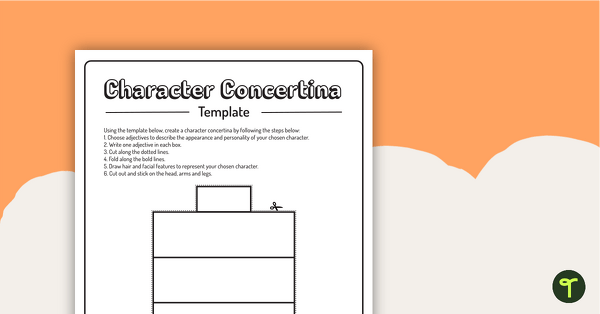 Go to Character Adjective Concertina Template - Blank teaching resource