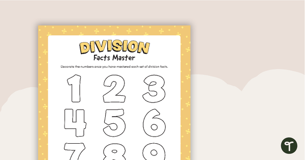 Go to Division Facts Master teaching resource