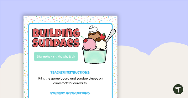 Go to Building Sundaes - Digraphs teaching resource