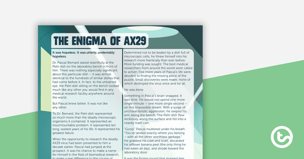 Go to The Enigma of AX29 - Narrative Plot Worksheet teaching resource