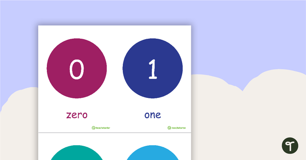 Go to 0-100 Number and Word Flashcards - Circles teaching resource