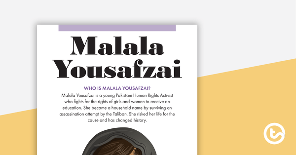 Go to Malala Yousafzai Biography – Read and Respond Worksheet teaching resource