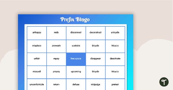 Go to Prefix Bingo teaching resource