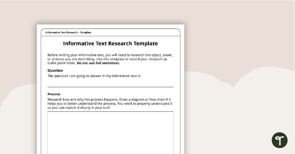 Go to Informative Text Research Template teaching resource