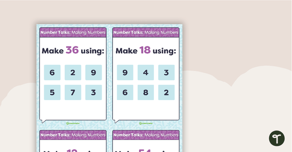 Go to Number Talks - Making Numbers Task Cards teaching resource