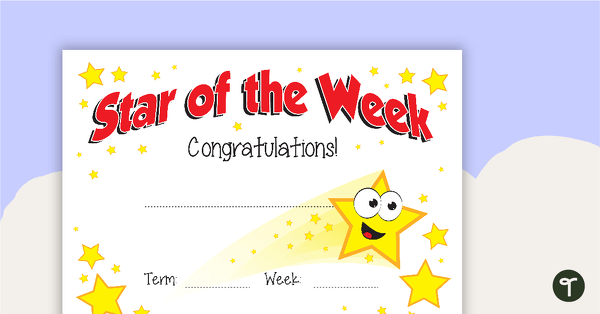 Go to Star of the Week Certificate teaching resource