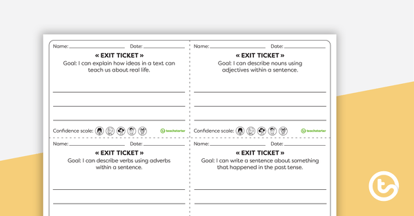 Go to Year 3 Literacy Exit Tickets – Worksheets teaching resource