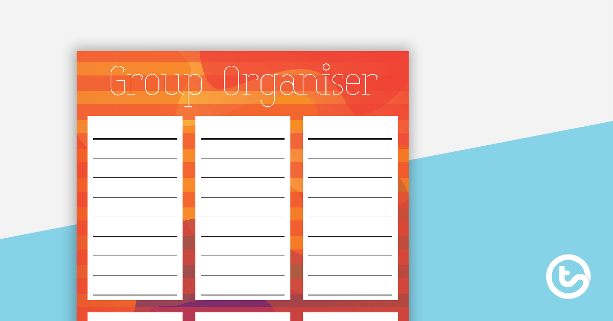 Groups Organiser Chart - Watercolour teaching-resource