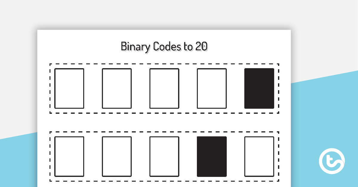 Binary Codes without Guide Dots to 20 Cards teaching-resource