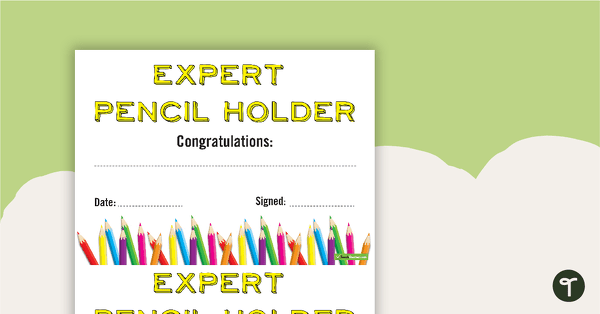 Go to Expert Pencil Holder Award Certificate teaching resource