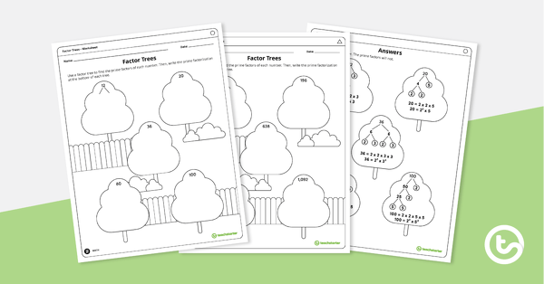 Go to Factor Trees Worksheet Set teaching resource