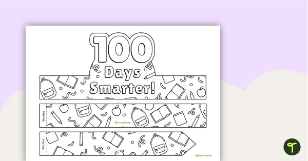 Go to 100 Days Smarter Hat Template teaching resource