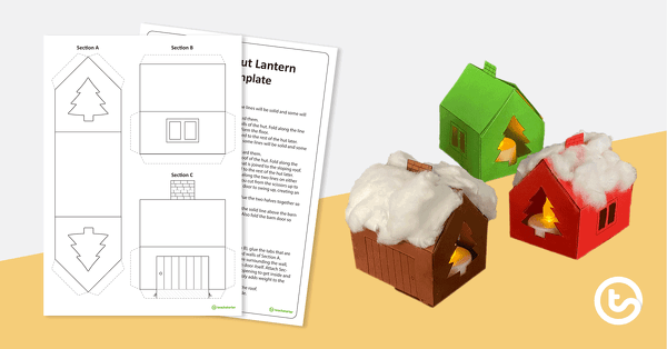 Go to Christmas Hut Lantern Craft Template teaching resource