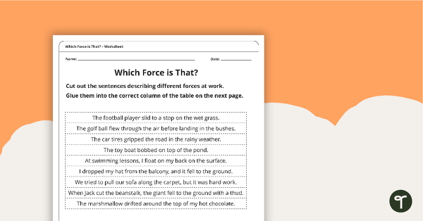 Go to Which Force Is That? Worksheet teaching resource