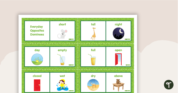 Go to Everyday Opposites - Dominoes teaching resource