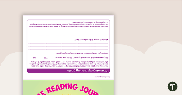 Go to Home Reading Journal - Purple teaching resource