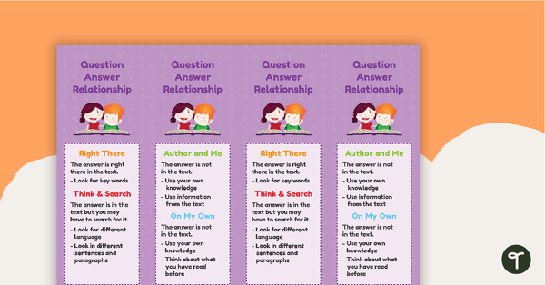 Go to Question-Answer Relationship (QAR) Bookmarks teaching resource