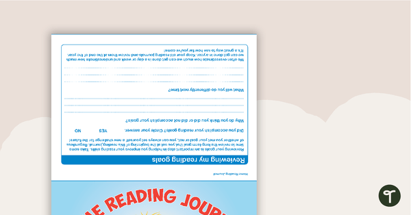 Go to Home Reading Journal - Blue teaching resource