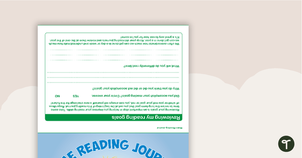 Go to Home Reading Journal - Green teaching resource