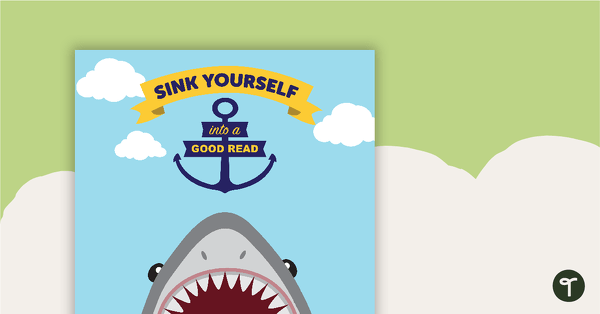 Go to Shark Themed - Book Report Template and Poster teaching resource