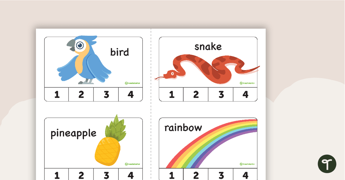 Syllable Peg Cards teaching-resource