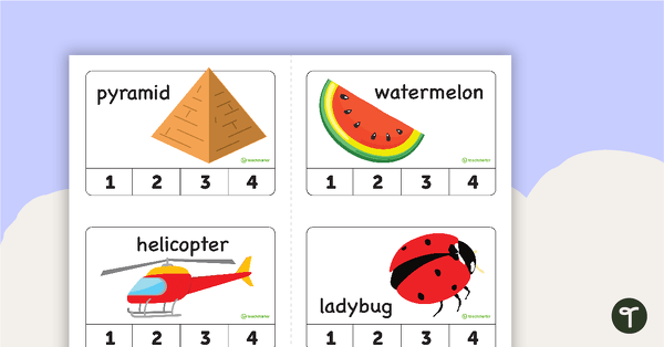 Syllable Peg Cards teaching-resource