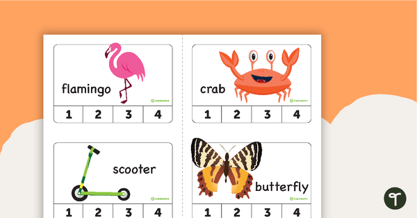 Syllable Peg Cards teaching-resource