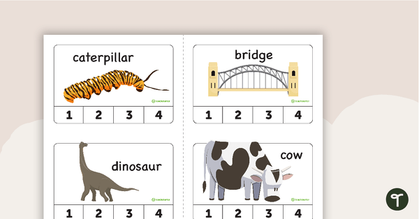 Syllable Peg Cards teaching-resource