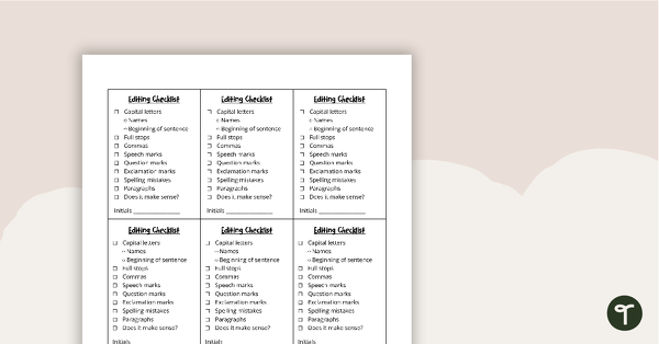 Go to Writing Editing Checklist teaching resource