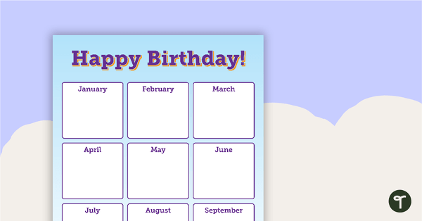 Go to Pencils - Happy Birthday Chart teaching resource