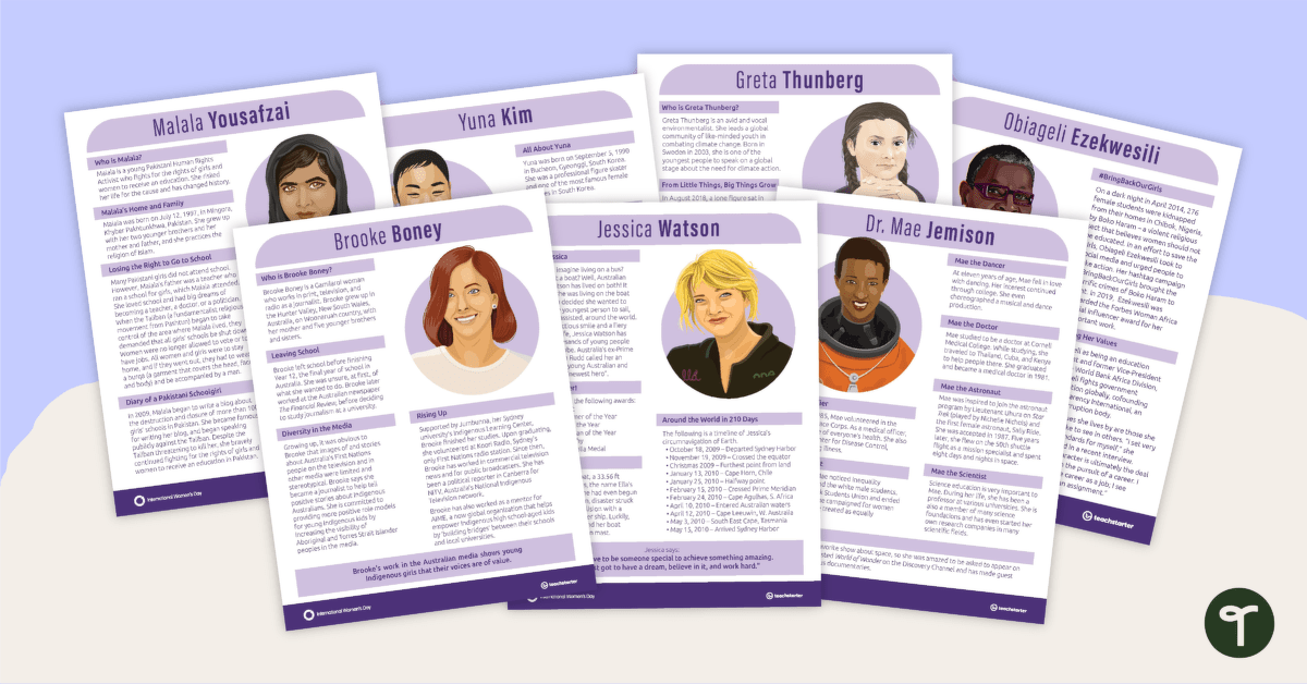 Inspirational Women Profiles Poster Pack teaching-resource