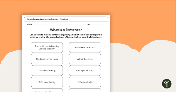 Go to Simple, Compound and Complex Sentences Worksheet Pack teaching resource