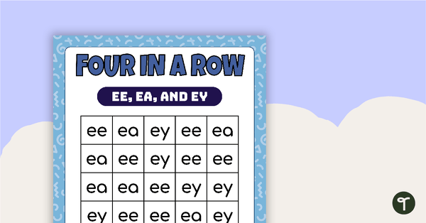 Go to Four In A Row Vowel Teams Game — EE, EA, and EY teaching resource