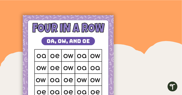 Go to Four In A Row Vowel Digraphs Game — OA, OW, and OE teaching resource