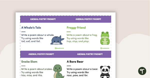 Go to Animal Poetry Task Cards teaching resource