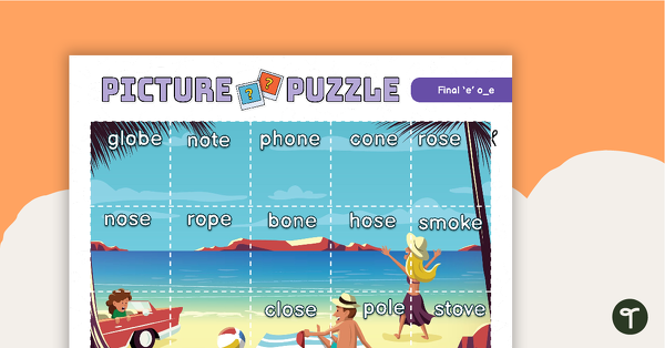 Go to Final 'e' Picture Puzzle - o_e teaching resource