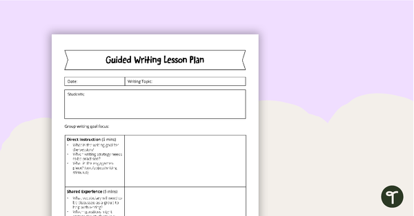 Go to Guided Writing Lesson Plan Template teaching resource