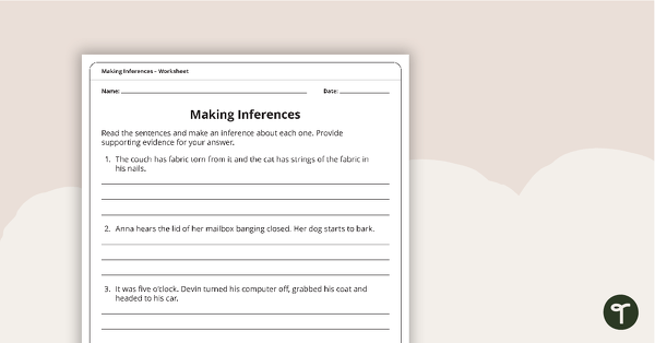 Go to Inferring Practice – Worksheet teaching resource
