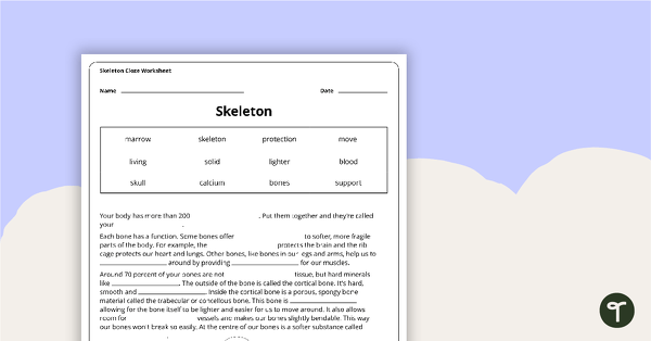 Go to Skeleton Cloze Worksheet teaching resource