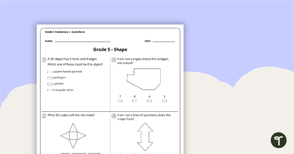 Go to Numeracy Assessment Tool - Grade 5 teaching resource