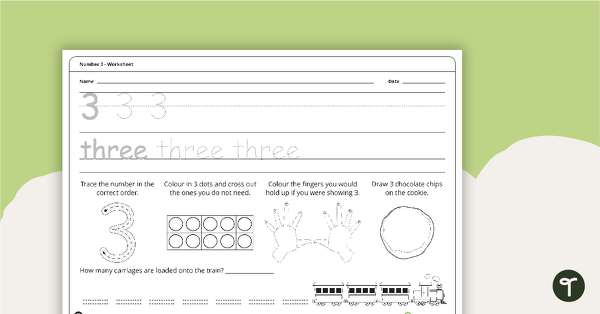 Go to Number Worksheet - 3 teaching resource