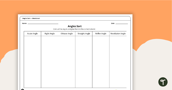 Go to Identifying and Naming Angles – 4th Grade Math Worksheet teaching resource