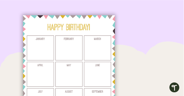 Go to Pastel Flags - Happy Birthday Chart teaching resource