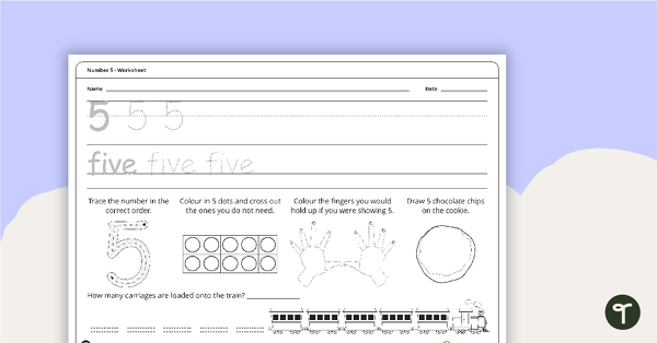 Go to Number Worksheet - 5 teaching resource