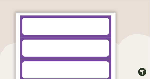 Go to Plain Purple - Tray Labels teaching resource