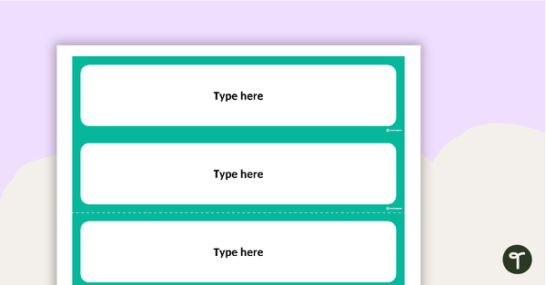 Go to Plain Teal - Tray Labels teaching resource