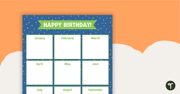 Go to Squiggles Pattern - Happy Birthday Chart teaching resource