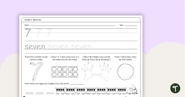 Go to Number Worksheet - 7 teaching resource