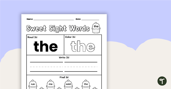 Go to Sweet Sight Words Worksheet - THE teaching resource