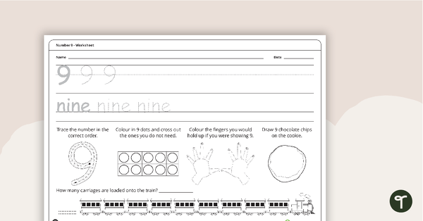 Go to Number Worksheet - 9 teaching resource